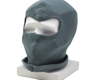 Original Swiss military wool balaclava lightweight warm winter mask elastic Gray