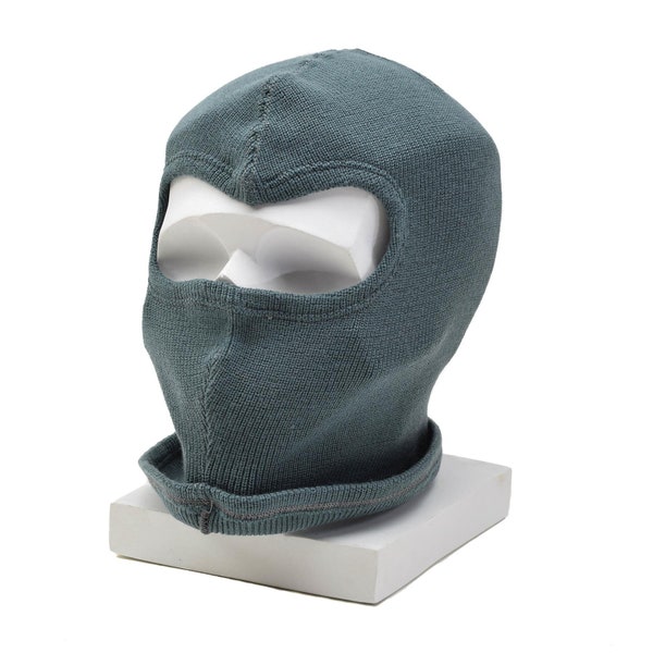 Original Swiss military wool balaclava lightweight warm winter mask elastic Gray