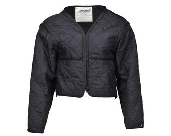 Original Dutch Military black liner winter warm thermal lightweight quilt jacket