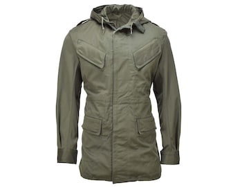 Genuine Belgian Military Jacket olive field troops BDU hooded parka vintage NEW