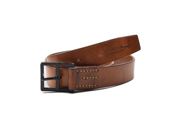Original Swiss Army pants belt parade casual classic leather brown military surplus NEW