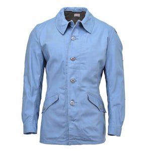 Original Swedish Civil Defense Uniform Jacket denim light blue vintage NEW