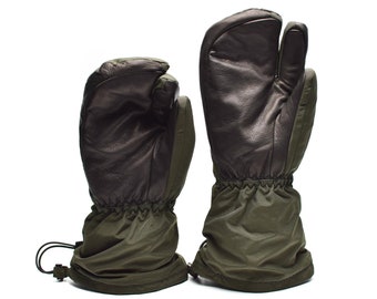 Genuine Danish army trigger finger mittens Syna-Tex gloves OD NEW