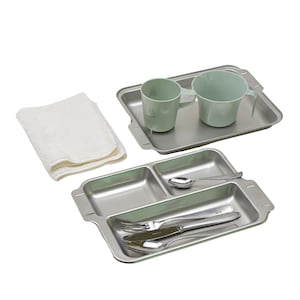 Genuine German military full eating utensil set cutlery cups plates camping NEW