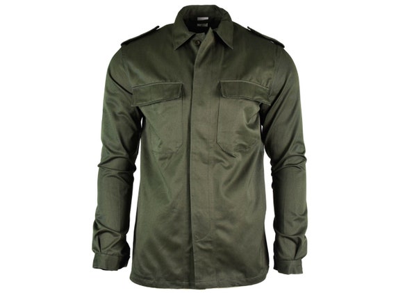 Genuine Belgian Army Field Jacket Military BDU Olive Shirt