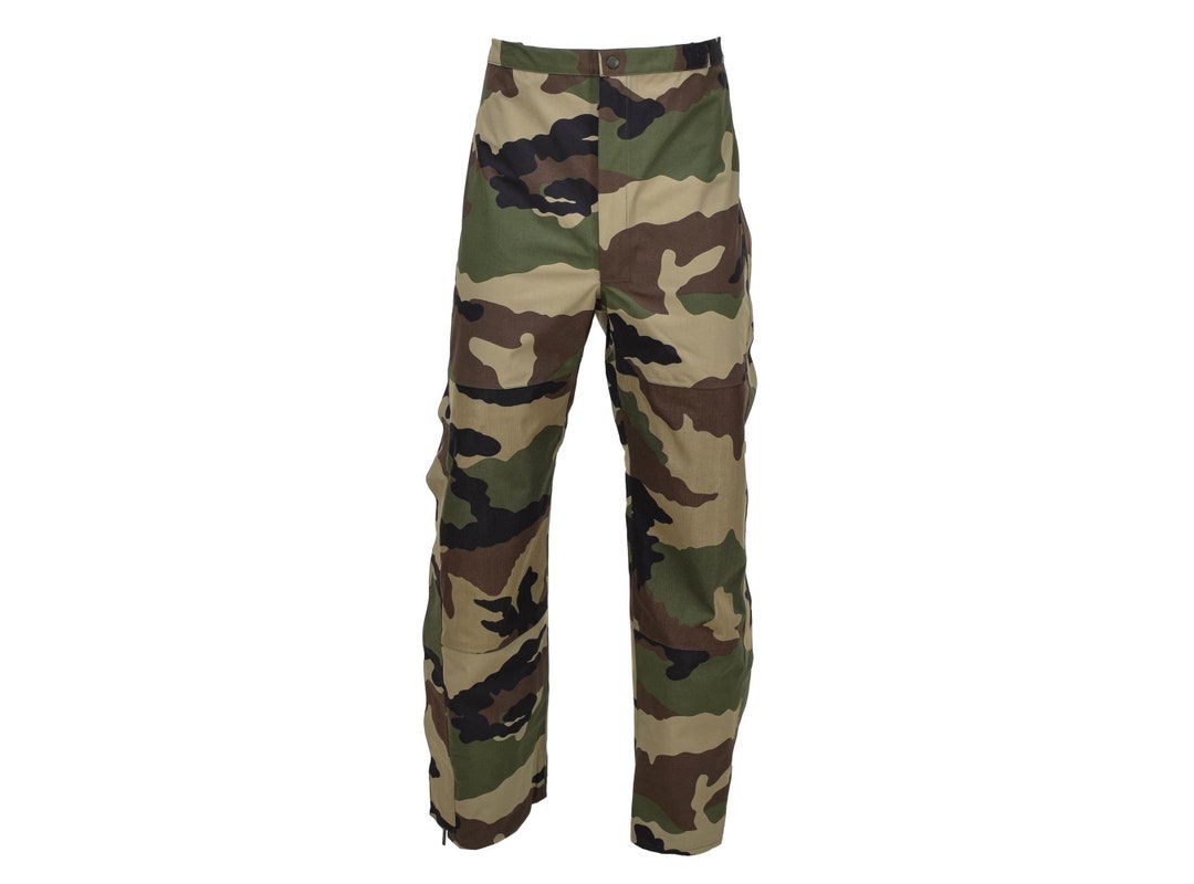 Genuine French army rain pants waterproof trilaminate overall with braces NEW