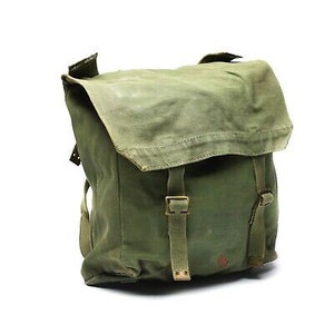 Sac à dos M37 de l'armée britannique d'origine en toile olive OD pack militaire grand sac latéral