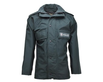 Original British Police uniform anorak waterproof parka raincoat unlined green