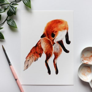 De Fox 2 - aquarel - Art Print