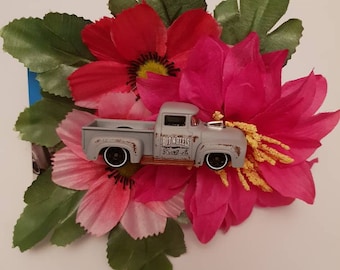 56 Ford truck hair flower