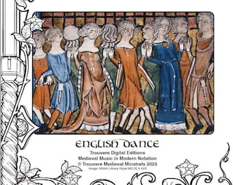 English Dance - Mid 13th century music.  Digital download sheet music.