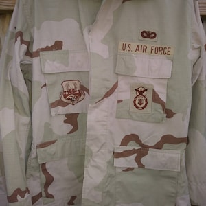 Military Jacket- Air Force - Desert Camouflage- with pathces