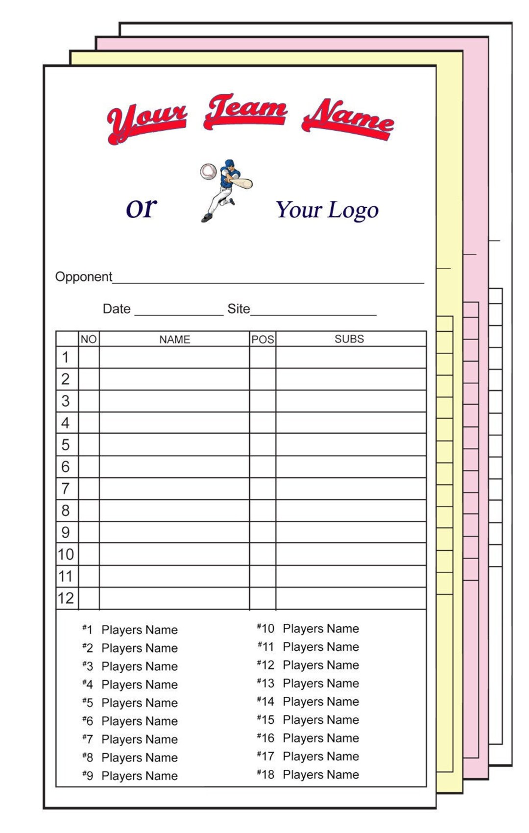 Baseball Softball Line-up Cards W/team Roster (names) Customized - 4 Part-30 Sets - Etsy baseball-softball-line-up-cards-w-team-roster-names-customized-4-part-30-sets-etsy