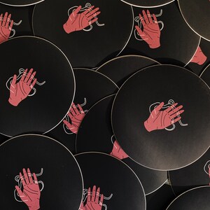 Ghostly Hand Matte Sticker, 3x3in durable decorative sticker fine art sticker
