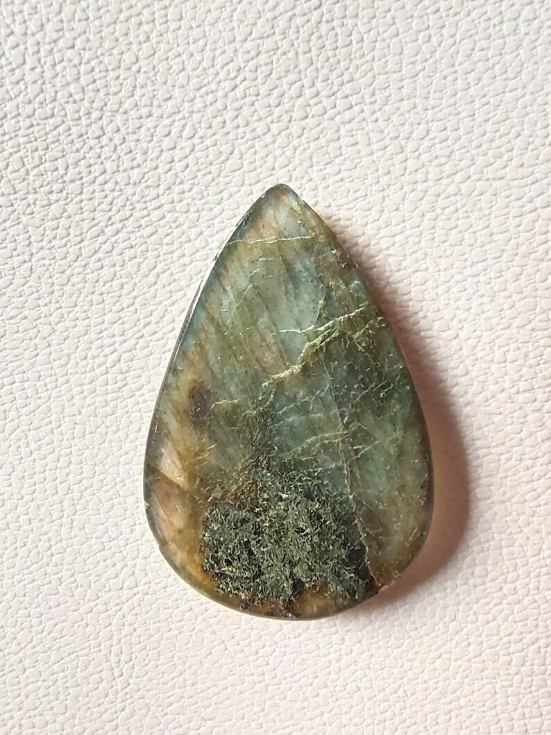 Natural Labradorite Gemstone Mix Fire Loose Gemstone Pear Shape Cabochon Size 27x41x7MM Approx Weight 57 CT Approx