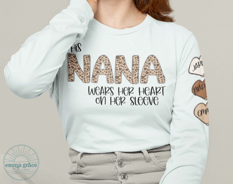This Nana Wears Her Heart on Her Sleeve Leopard Cheetah Print - Etsy