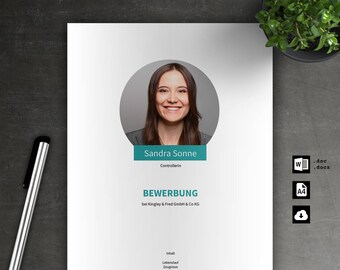 Bewerbung Vorlage Deckblatt Lebenslauf Anschreiben Für Word Etsy