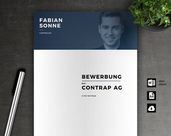 Bewerbung Vorlage Deckblatt Lebenslauf Anschreiben Für Word Etsy