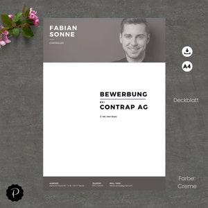 Modern resume template, application template German, creative resume, application cover letter, cover sheet, Word + Pages No.9