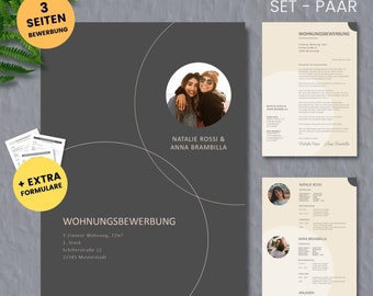 Apartment application / Apartment application / Complete application folder including forms - PAGES + WORD - for couples