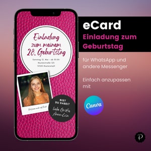 eCard d'anniversaire d'invitation numérique | Modèle de toile d'invitation Whatsapp | Carton d'invitation personnalisé téléphone portable n°2