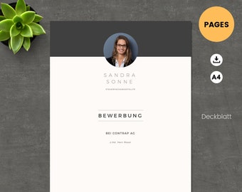 Modello di applicazione tedesco, Modello di curriculum per Mac PAGES,  Curriculum moderno, Lettera di presentazione, Foglio di copertina, Lettera  di ...