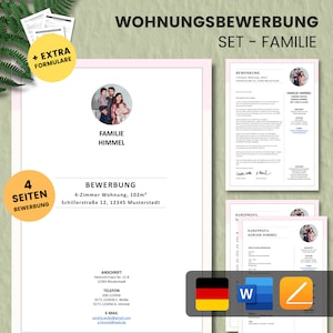 Apartment application - Apartment application - Application template Apartment families + forms - German - Word + Pages No.1