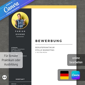 Könnte beinhalten: Eine schwarz-weiße Lebenslaufvorlage mit gelber Akzentfarbe. Die Vorlage ist für eine Bewerbung konzipiert und enthält Abschnitte für persönliche Daten, Fähigkeiten und Erfahrungen. Der Text "BEWERBUNG" befindet sich oben auf der Seite.