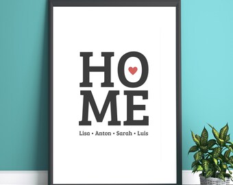 Plakat rodzinny domu — pobranie cyfrowe | Indywidualnie konfigurowalna Canva - prezent, mieszkanie, miłość - P5