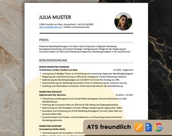 Szablon CV zoptymalizowany pod kątem ATS + eBook ChatGPT | List motywacyjny Word, Pages, Google Docs | Niemiecki nr 7 żółty