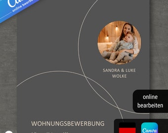 Wniosek o mieszkanie w Canva / wniosek o mieszkanie / kompletny folder z aplikacjami dla singli, par, samotnych rodziców lub par Szablon Canva nr 3