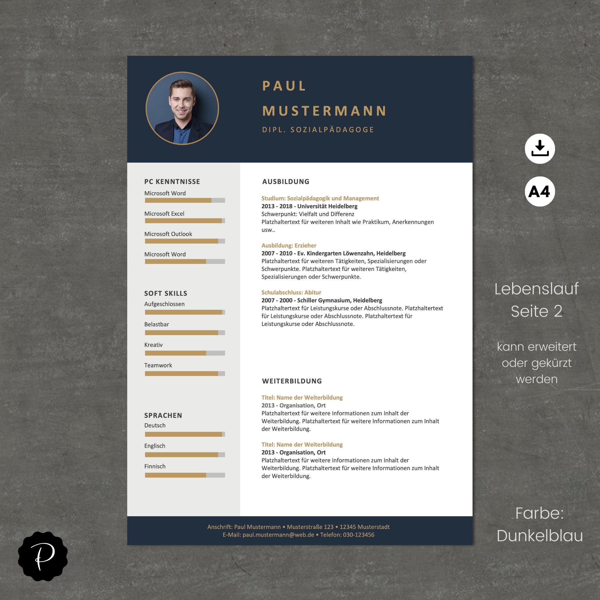 CV Template for Word Application Template Modern CV Cover - Etsy
