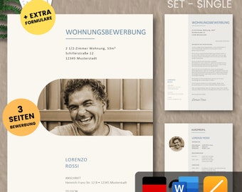 Apartment application - Apartment application - Application template apartment single + forms - German - Word + Pages No.2