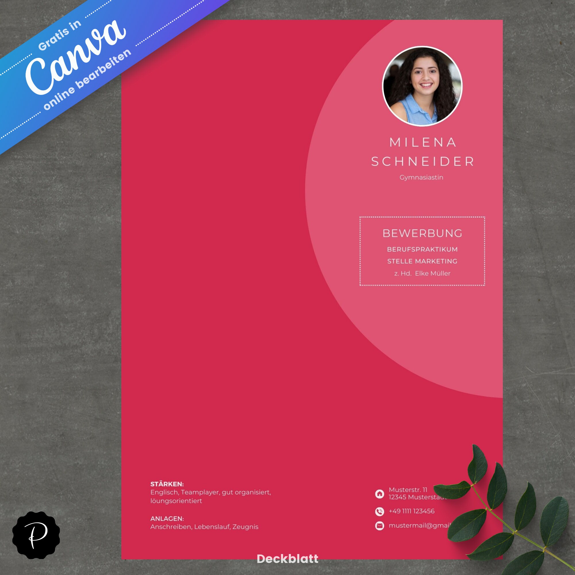 Canva Student Resume, Internship, Application Template, German, Modern ...