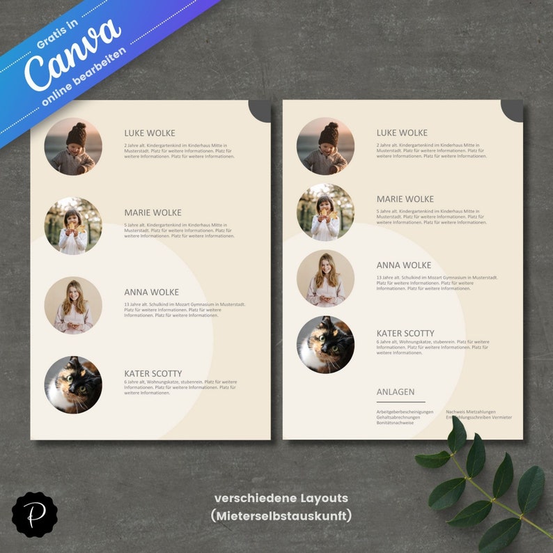 Domanda di appartamento Canva / domanda di appartamento / cartella di domanda completa per single, coppie, genitori single o coppie Modello Canva n.3 immagine 5