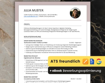 Szablon CV zoptymalizowany pod kątem ATS + eBook ChatGPT | List motywacyjny Word, Pages, Google Docs | Róża niemiecka nr 6