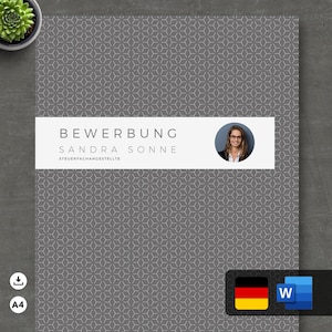 Resume Template Word & Pages, Application Template German, Cover Sheet, Resume Template, Professional Application German, Training No11