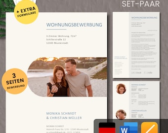 Apartment application - Apartment application - Application template apartment couples + forms - German - Word + Pages No.2