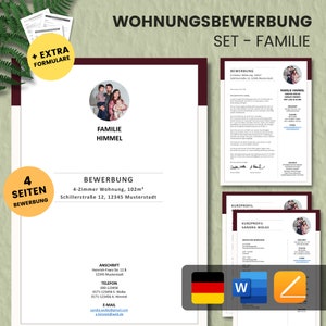 Apartment application - Apartment application - Application template Apartment families + forms - German - Word + Pages No.1