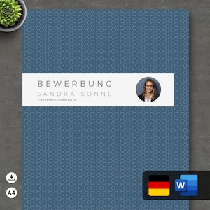CV template, application template German, modern CV, cover letter, cover sheet, letter of motivation Word No.11
