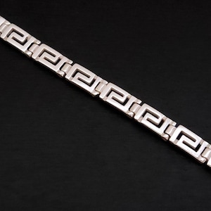 Zilveren Griekse armband 5 mm, meandersieraden uit Griekenland, Griechischer zilveren armband, Grecque Bijoux, Griekse sleutel zilveren sieraden, Grieks
