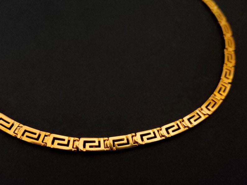 Sterling Silver 925 Greek Key Meander Gold Plated Necklace From Greece, Griechicher Silber Kette Halskette Griechenland, Collier Grecque image 6