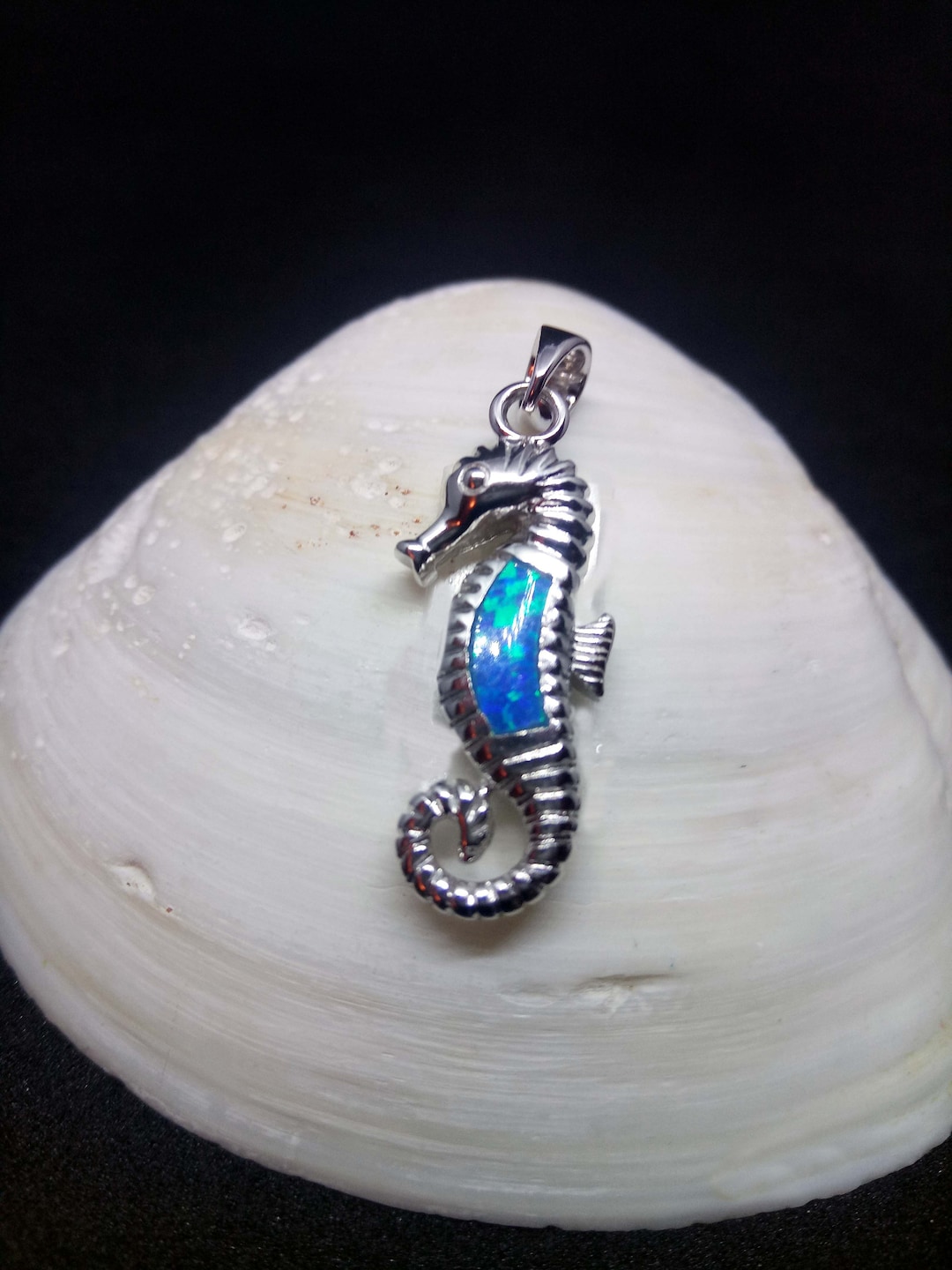 NKlaus Ciondolo Cavalluccio Marino In Filigrana Argento 925 Ossidato - 3,5 Cm - Amuleto Da Collana
