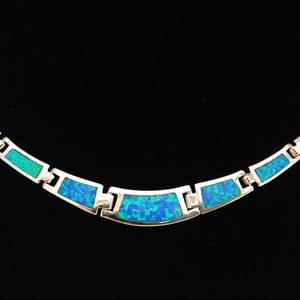 Sterling Silver 925 Fire Rainbow Blue Opal Modern Gradual Pattern ...