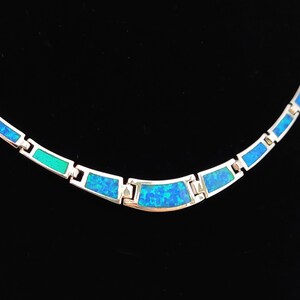 Sterling Silver 925 Fire Rainbow Blue Opal Modern Gradual Pattern ...