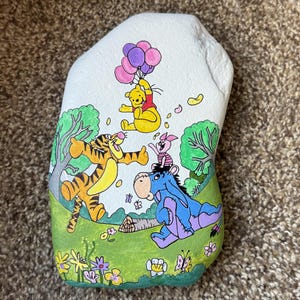 Pooh and friends painted rock SEALED
