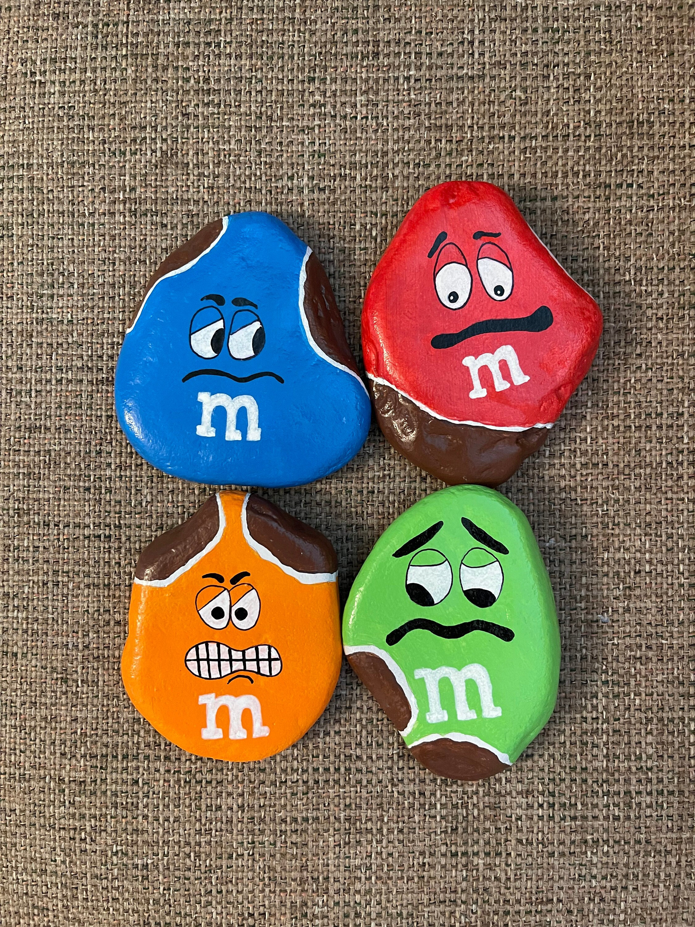Giant Peanut M&M Candy Painted Rocks 