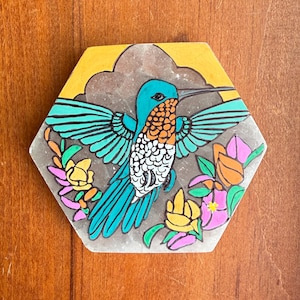 Hummingbird Hand Painted Selenite Moonstone SEALED