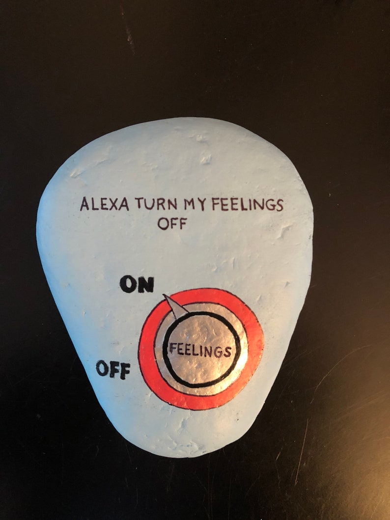 FUNNY! Alexa Command Painted Rock Turn my feelings off