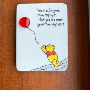 プーさんのペイントロック - 私の心から消えることのない、密封された3Dガラスの宝石